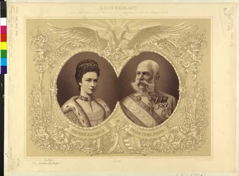 Císař rakouský s rodinou Pamětní list ke 40. výročí svatby Jejího Veličenstva 24. dubna 1854 1894