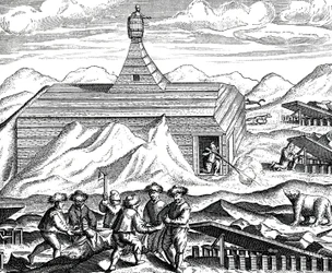 Karhun leikkaaminen pohjoisnavalla, n. 1600 (kaiverrus)