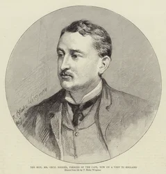 Ctihodný pan Cecil Rhodes, premiér Kapska, nyní na návštěvě v Anglii
