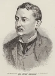 Ctihodný Cecil J Rhodes, zesnulý premiér Cape Colony