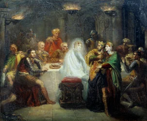 Spektrum Banco ilustrace k dílu Williama Shakespeara “” MacBeth”. Obraz Theodore Chasseriau (1819-1856) 1854 Remeš, Musee des Beaux Arts