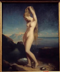 Venuše Anadyomené neboli Venuše mořská. Obraz Théodora Chassériaua (1819-1856), 1838, 0,65 x 0,55 m