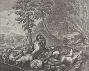 Jakub hlídající Labanovo stádo, 1613-24.