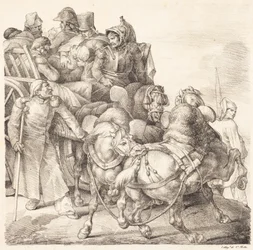 Vozík plný zraněných vojáků (Chariot charge de soldats žehná)