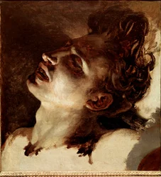 Hlava mrtvého mladíka Obraz Jean Louis Theodore Gericault (1791-1824) 19. století Slunce. 31x33 cm Rouen, Musee des Beaux Arts