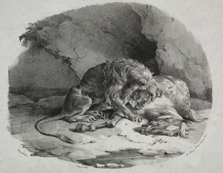 Kůň pohlcený lvem, 1823.