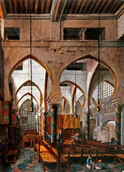 Interiér synagogy v Alžíru
