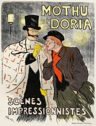 Umění. Zábava. Zpěvákova ústa a Doria. Plakát od Steinlen, Francie