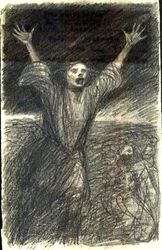 Socialistické nepokoje (Le Chambard Socialiste), kolem roku 1894 (tužka)