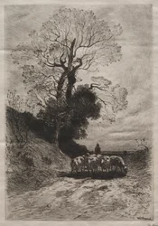 Návrat stáda, c. 1870.