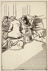 Tři sedící ženy, 20. století (lept)