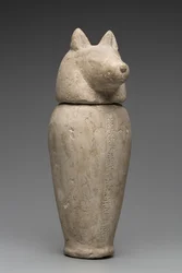 Canopic Jar se Šakalí hlavou (vápenec)