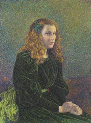 Mladá žena v zelených šatech Germaine Maréchal, 1893