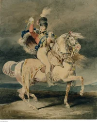 Géricault - Jiří IV. jako princ z Walesu (podle Harlowa), pravděpodobně 1820 - 1821