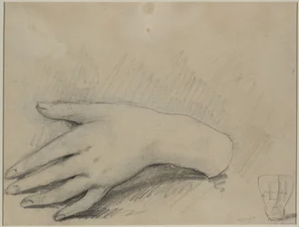 Studie ženské ruky verso, 19. století.