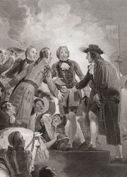 William, Orangen prinssi (myöhemmin kuningas William III) laskeutuu Brixhamiin. (Tulosta)