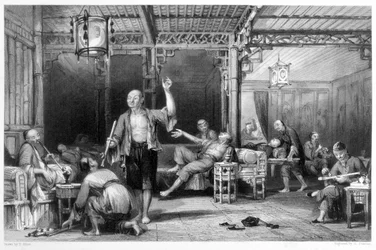Čínští kuřáci opia, 1843