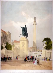 The Mall a Waterloo Place, Westminster, Londýn, c1845