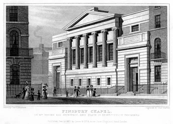 Finsbury Chapel, Islington, Londýn, 1827.