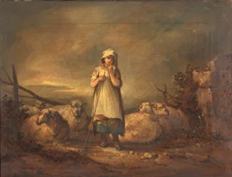 Gloucestershire Dívka chová ovce