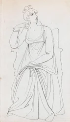 Sedící žena, pravděpodobně Charlotte Nelson (recto)