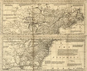 Mapa britských a francouzských osad v Severní Americe LOC 2003623385