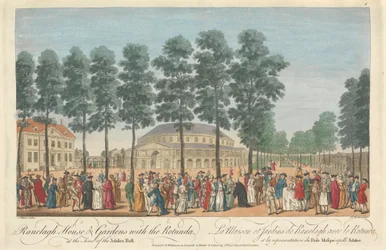 Ranelagh House & Gardens s rotundou v době jubilejního plesu