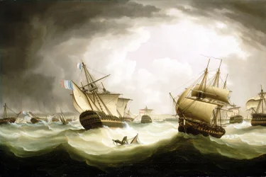 Bitva u Trafalgaru, 21. října 1805, konec akce, počátek 19. století (olej na plátně)