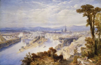 Rouen z kopce Svaté Kateřiny, 1849