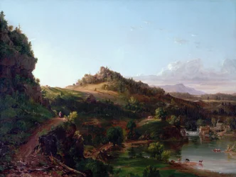 Catskillská krajina, asi 1833 (olej na plátně)