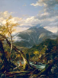 ""Indian Pass"" Torrent krajina s indiány - Malba Thomase Colea (1801-1848) - 1847 - Olej na plátně Rozměr 101x75 cm Museum of Fine Arts, Houston