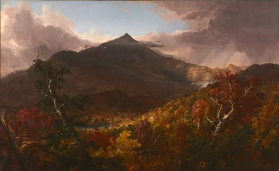 Pohled na Schroon Mountain, Essex County, New York, po bouři