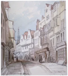 Pohled na Holywell Street, Westminster, Londýn, 1851.
