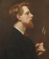 Autoportrét se dvěma čtvercovými štětci, c.1880