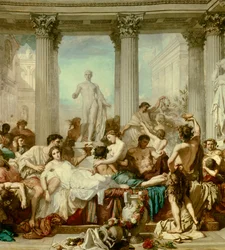 Detail: Římané v úpadku, obraz Thomase Couturea (1815-1879)