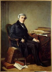 Portrét Julese Micheleta (1798-1874), francouzský historik a spisovatel. Obraz Thomas Couture (1815-1879)