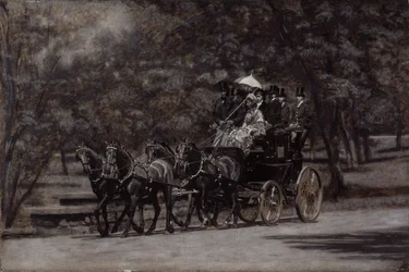 Fairman Rogers Four-In-Hand (Květnové ráno v parku) 1899 (olej na plátně)