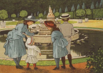 Paříž: den ve Versailles (barevné lito)