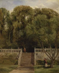 Na terase v Haddon Hall, Derbyshire