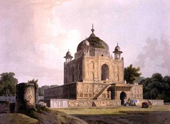 Mauzoleum sultána Purveize, poblíž Allahabad, z „Oriental Scenery: Dvacet čtyři pohledů v Hindoostánu“