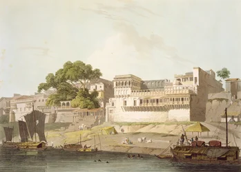 Část města Patna na řece Ganze, z knihy „Oriental Scenery: Twenty Four Views in Hindoostan“, 1795