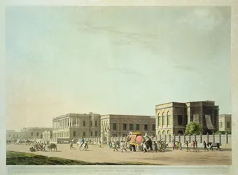 The Council House, Kalkata, deska 29 z „Oriental Scenery: Twenty Four Views in Hindoostan“, vyryl Thomas a William (1769-1837) Daniell, 1798