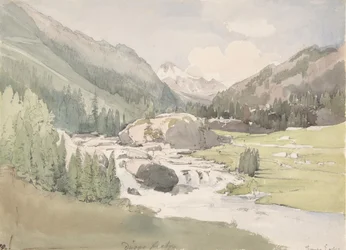 Horské údolí, počátek poloviny 19. století.