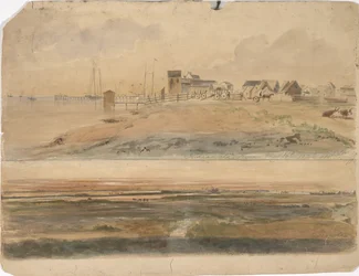 Indianola, Texas a Indianola s bodem Lavaca v dálce, 16. května 1852 (akvarel na papíře)