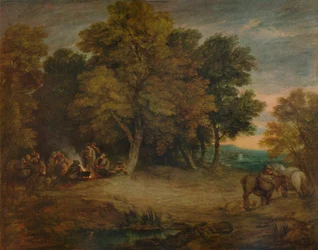 Gipsy Encamp: Západ slunce, c1758, 1935