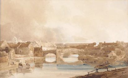 Morpeth Bridge, Northumberland, asi 1801 (tužka a akvarel na papíře)