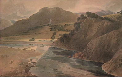Odrazové můstky na Wharfe, nad Bolton Abbey, Yorkshire, 1801