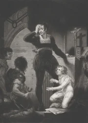 Princ Arthur a Hubert Shakespeare, král Jan, dějství 4, scéna 1, 1823-24.