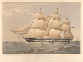 Clipper Ship True Briton 1100 tun,