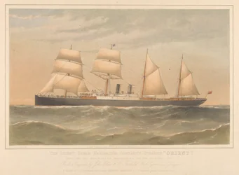 Litografie parní lodi "Orient" (1879)